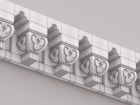Classic Islamic Cornice 005 Modello 3D