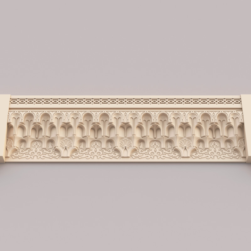 Classic Islamic Muqarnas Cornice 004 3Dモデル .c4d .max .obj .3ds .fbx .stl .blend 