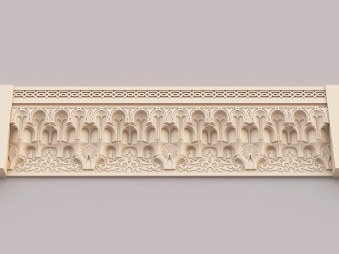 Classic Islamic Cornice 006 3D Model