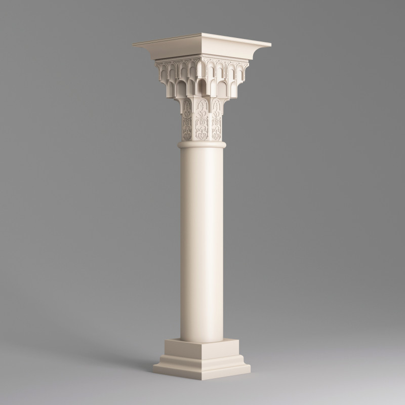 Classic Islamic Muqarnas Column 002 3D Модель .c4d .max .obj .3ds .fbx .stl .blend 