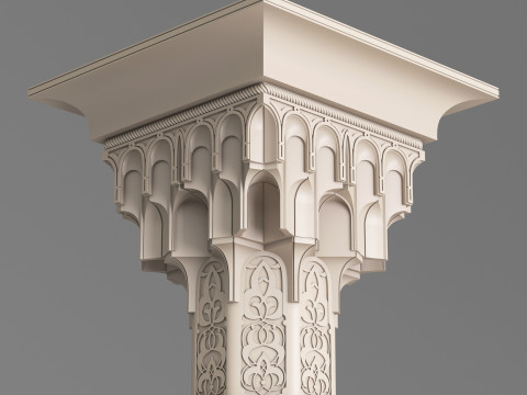 Classic Islamic Muqarnas Column 002 3D Модель