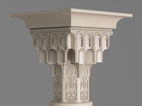 Classic Islamic Muqarnas Column 002 3D Модель