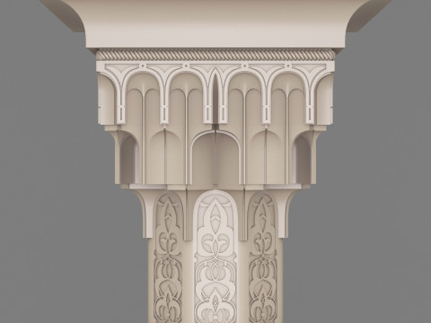 Classic Islamic Muqarnas Column 002 3D Модель