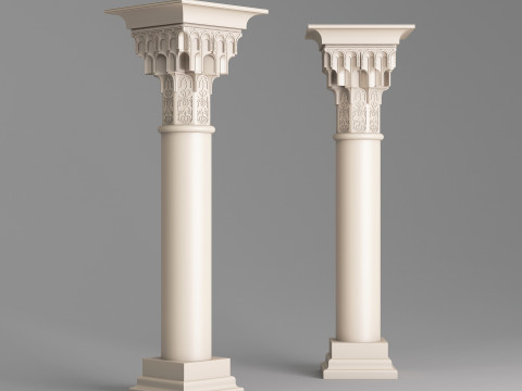 Classic Islamic Muqarnas Column 002 3D Модель