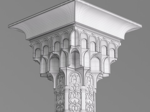 Classic Islamic Muqarnas Column 002 3D Модель