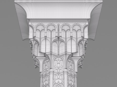 Classic Islamic Muqarnas Column 002 3D Модель