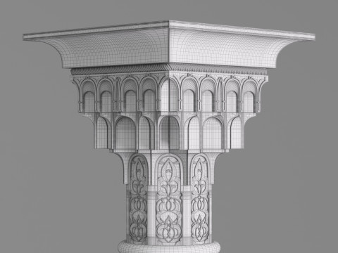 Classic Islamic Muqarnas Column 002 3D Модель