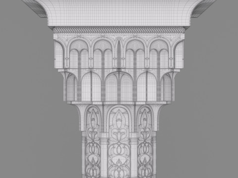 Classic Islamic Muqarnas Column 002 3D Модель