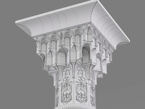 Architectural Muqarnas Column 002 3D Model