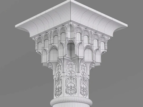 Architectural Muqarnas Column 002 3D Model