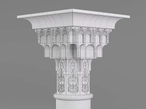 Architectural Muqarnas Column 002 3D Model