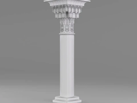 Architectural Muqarnas Column 002 3D Model
