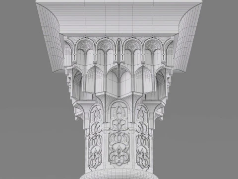 Architectural Muqarnas Column 002 3D Model