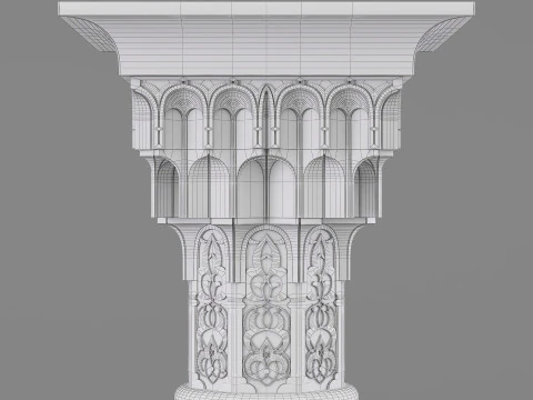 Architectural Muqarnas Column 002 3D Model