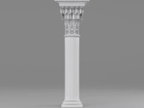 Architectural Muqarnas Column 002 3D Model