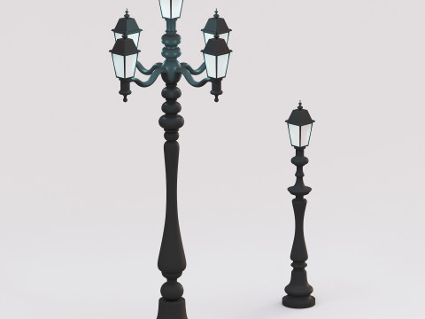 Street Lamp Models 001-002 3D Model