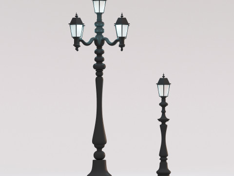 Street Lamp Models 001-002 3D Model
