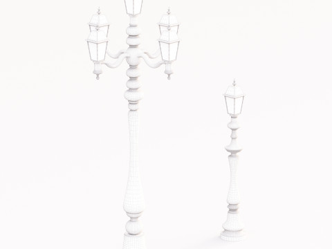 Street Lamp Models 001-002 3D Model