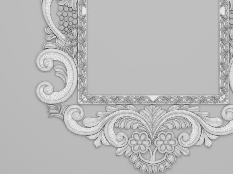 Classic Frame Mirror 003 3D Model