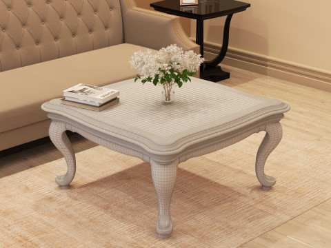 Classic Coffee Table 001 3D Model