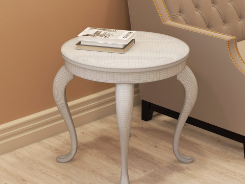 Classic Side Table 001 3D Model