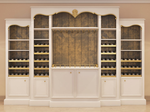 Classic Wine Cabinet 001 3D Model