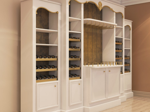 Classic Wine Cabinet 001 3D Model