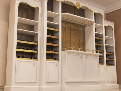 Classic Wine Cabinet 001 3D Model