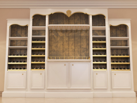 Classic Wine Cabinet 001 3D Model