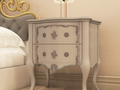 Classic Nightstand 001 3Dモデル
