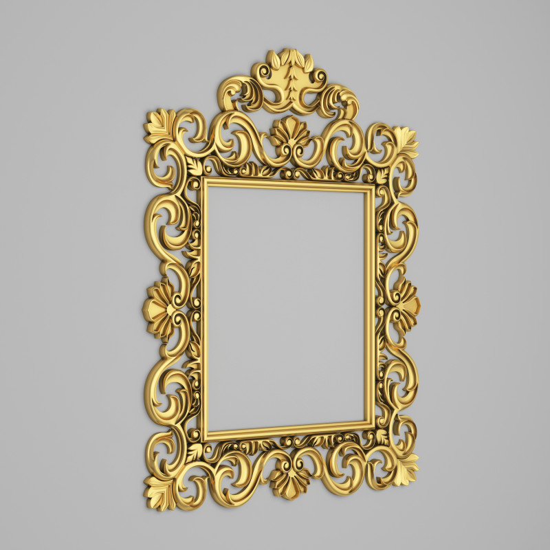 Classic Frame Mirror 006 3D Model .c4d .max .obj .3ds .fbx .stl .blend 