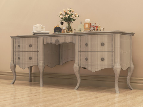 Classic Makeup Table 001 Modelo 3D