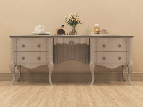 Classic Makeup Table 001 Modelo 3D