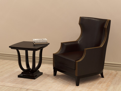 Leather berjer 001 3D 模型