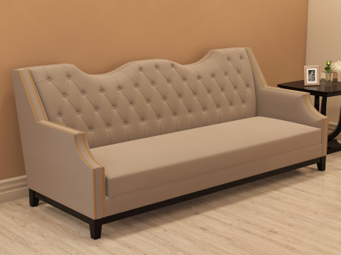 Chesterfield Fabric Sofa 001 3D 모델