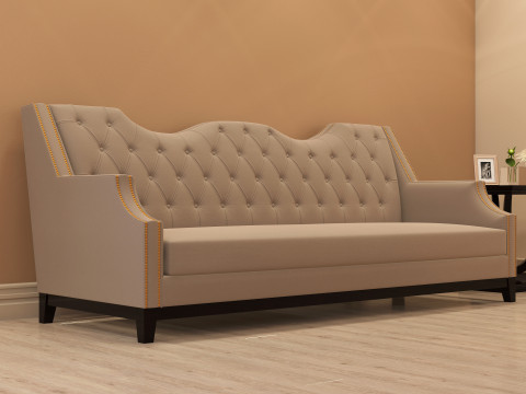 Chesterfield Fabric Sofa 001 3D 모델