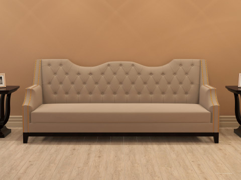 Chesterfield Fabric Sofa 001 3D 모델