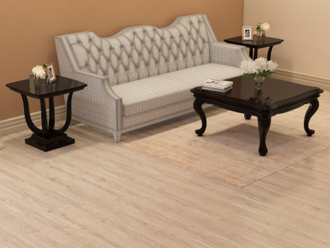 Chesterfield Fabric Sofa 001 3D 모델