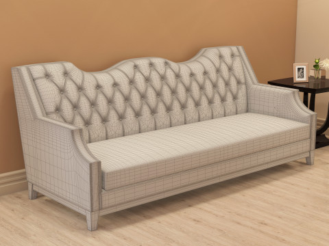 Chesterfield Fabric Sofa 001 3D 모델