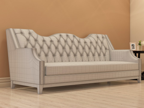 Chesterfield Fabric Sofa 001 3D 모델