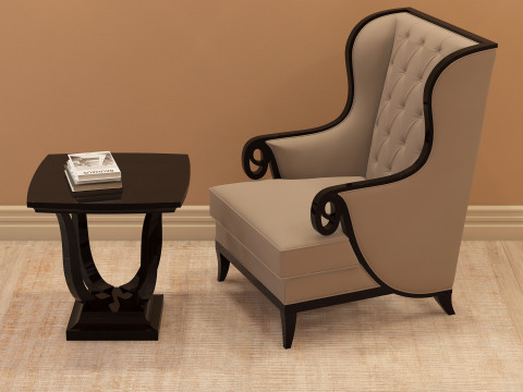 Chesterfield Fabric Berjer 001 Modèle 3D