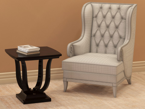 Chesterfield Fabric Berjer 001 Modèle 3D