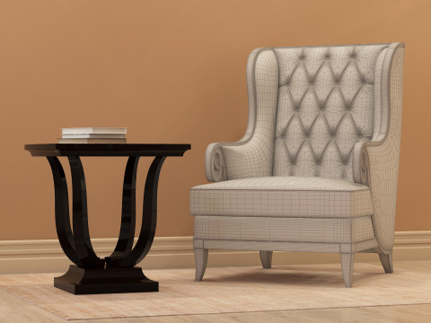 Chesterfield Fabric Berjer 001 Modèle 3D