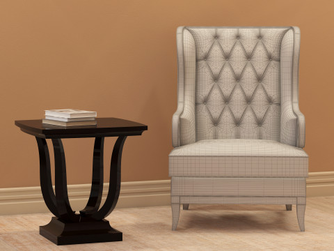 Chesterfield Fabric Berjer 001 Modèle 3D
