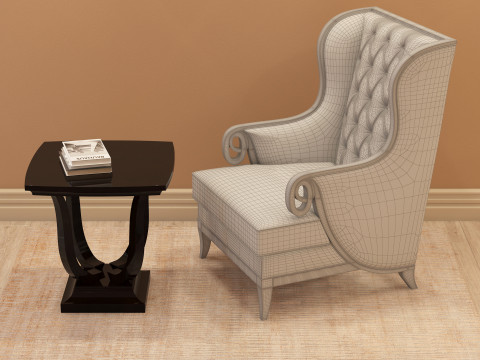 Chesterfield Fabric Berjer 001 Modèle 3D