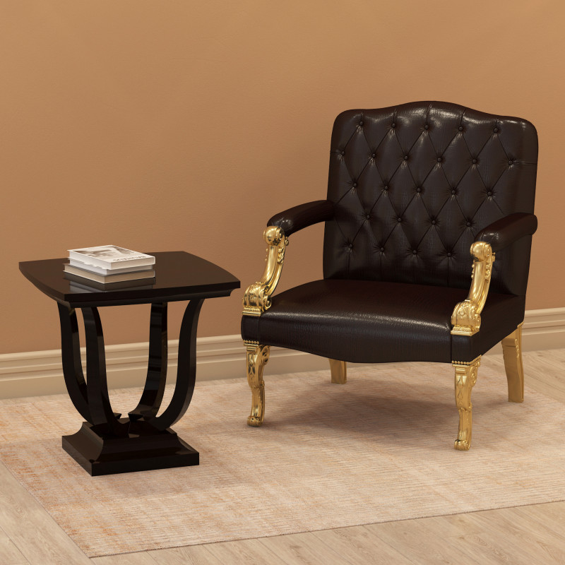 Chesterfield Leather Berjer 001 Modèle 3D .c4d .max .obj .3ds .fbx .stl .blend 