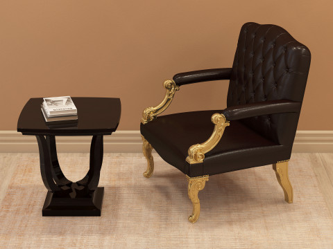 Chesterfield Leather Berjer 001 Modèle 3D