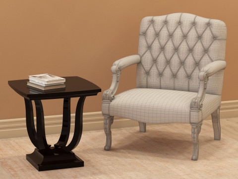 Chesterfield Leather Berjer 001 Modèle 3D