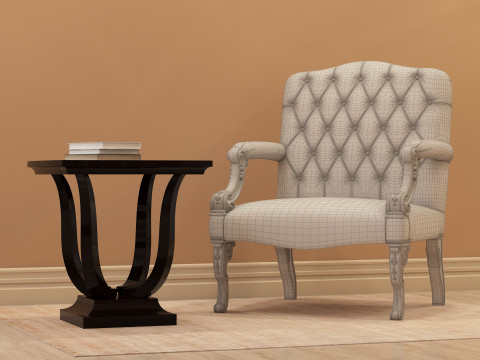 Chesterfield Leather Berjer 001 Modèle 3D