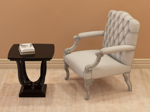 Chesterfield Leather Berjer 001 Modèle 3D
